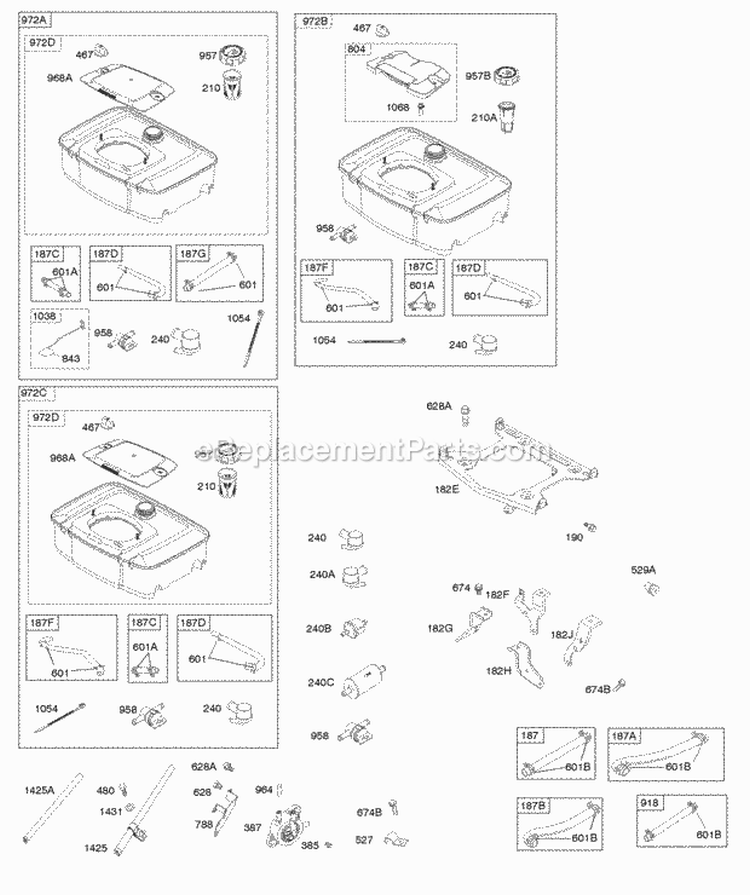 Fuel_Supply Diagram and Parts List for 356447-1217-G1  Briggs and Stratton Engine